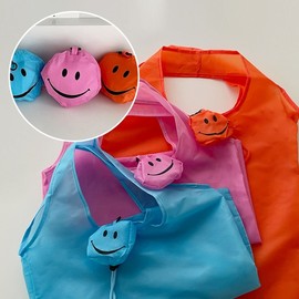 Smiley Reusable Bag Orange 3ea