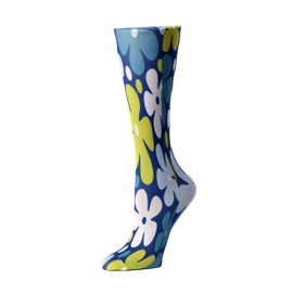 Cutieful Knit Therapeutic 10-18 mmHg Graduated Compression Socks (Dark Flower Power)