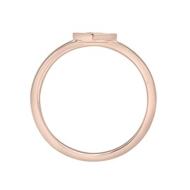 Timeless Love White Sapphire Ring Set in Polished 10K Pink Gold over Sterling Silver, Heart Shaped 0.80"x0.22" Ring, Dainty Jewelry for Women, Women’s Fashion Rings, Luxury Rings for Women, Size 7