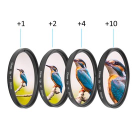 VEGBY1 Macro Filter Close Up Filter Macro Close-up +1 +2 +4 +10 Lens Filter Kit 58mm Optical Glass for Canon, Nikon, Sony Cameras