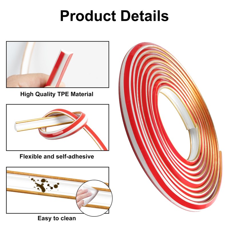 JUNART TPE Skirting Board Trim, Flexible Caulk Strip Moulding Trim,