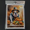 Caroline's Treasures English Bulldog Thanksgiving Greeting Cards Pack of 8