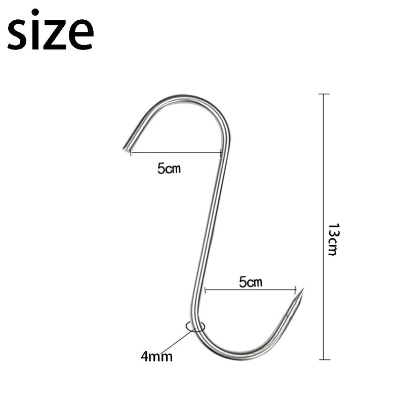 Meat Hooks 20Pcs,Premium Butcher's Hook,Stainless Steel Wall S-Shaped Hooks–for Hot