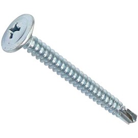 AERZETIX - C44677 - Set of 100 self-drilling self-drilling screws Ø4.2x41 mm with large lens head - with PH cross slot - made of galvanised steel - fixing sheet metal gutters - colour silver