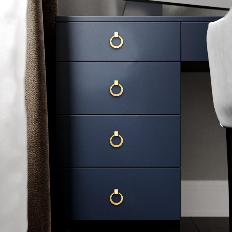 IAFVKAI 4 Pack Cabinet Knobs Zinc Alloy Drawer Pull Ring