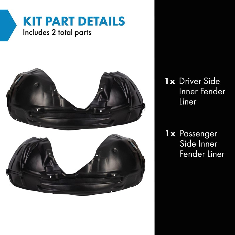 TRQ Inner Fender Liner Set Compatible with 2015-2022 Dodge Challenger