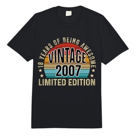 Vintage 2007 Limited Edition 18th Birthday Comfort Colors Adult Heavyweight T-Shirt