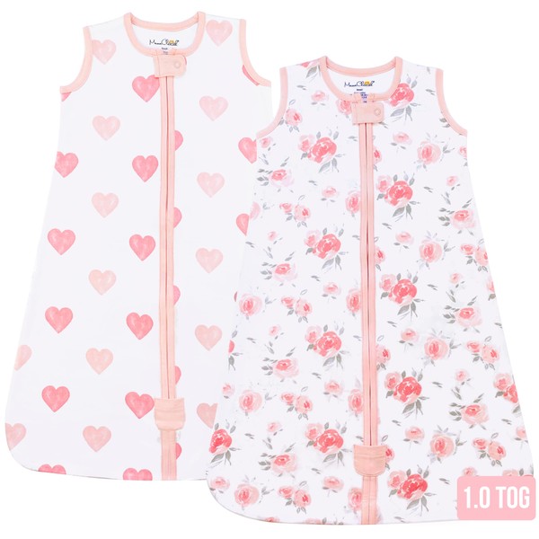 Baby Sleeping Bag, 1.0 Tog Organic Cotton Wearable Blanket with