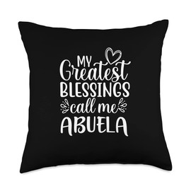 My Greatest Blessings Call Me Abuela Mexican Spanish Grandma Throw Pillow