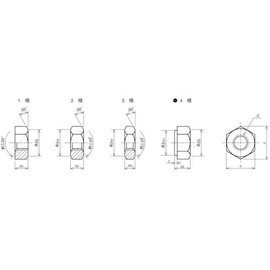 TRUSCO Y812-0008 Hexagon Nuts 3 Types Uniqlo Screw Dimensions M8 x 1.25 mm 10 Pieces Small Quantity Pack