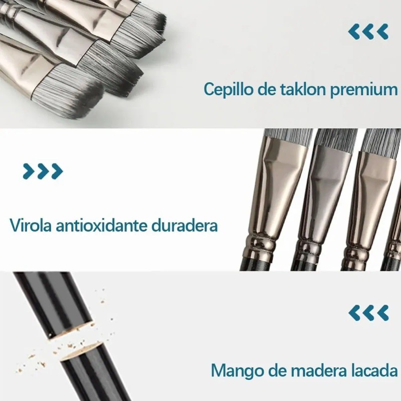 Juego De 15 Pinceles Profesionales Para Acuarela Y Acrílico