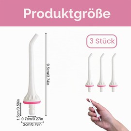 Pack of 3 Replacement Nozzle Tips for Coslus, Hangsun, Nicwell Water Flosser, Oral Irrigator Attachments, Jet Tip Nozzle, Made of High-Quality ABS Material, Durable and Reliable, White