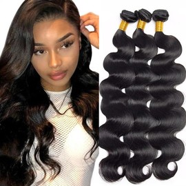 Body Wave Bundles Human Hair Double Weft 28 28 28 Inch Unprocessed Brazilian Remy Hair Extensions Healthy And Soft Human Hair Bundles Double Weft 3Pcs/Set Deals