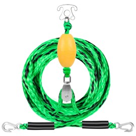 Watersports Heavy Duty Tow Harness with D Rings,Boat Tow Harness for Towing Towable Tube, Water Ski, Wakeboard (Green Balck (Green Black Harness)