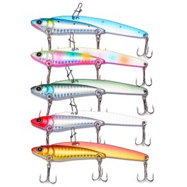 Qb100136a01n0 Metal Vibration III 40 g (40 g) Metal Vibration III 4.2 inches (108 mm), 1.4 oz (40 g), 5 Color Set, Perfect for Saltwater (Saltwater Water) such as Sea Bass and Flounder, Lipless,