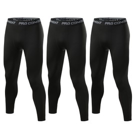 LZLLZQ Men's Sports Tights, 3-Piece Set, Spats, 9/7/5/5/5/3/4 Length, Stretchy, Sweat Absorbent, Quick Drying, Compression Tights, Long Tights, Sports, Short, Compression Capri, Running, Training Wear