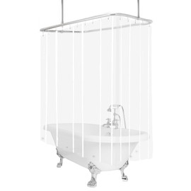 GBYcLyw Clawfoot Tub Short Shower Curtain or Liner 180x60 Inch with 12 Magnets Wrap Around Shower Liner Extra Wide PEVA Shower Curtain Sets 32 Metal Hooks Included