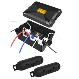 NineLeaf IP54 1PK Extra Large Outdoor Box w/ 7 Cable Seal Entry, Bundle w/ 2 Small Weatherproof Extension Cord Safety Cover, Protect Power Strip, Timer Outlet Plug, Christmas Decoration, Black