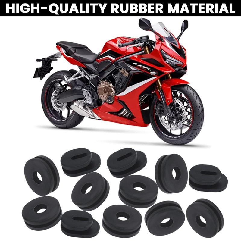 12Pcs Motorcycle Rubber Side Cover Grommet Single Side Panel Fairing