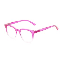 Retro Square Reading Glasses in Hot Pink Fade by Readers.com | The Decker | +1.00