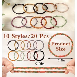 Hair Tie Bracelets for Women, Heasy 20 PCS Elastic Hair Ties for Girls and Women, Stylish Ponytail Holders