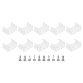 PATIKIL 100pcs LED Strip Lamp Clips Mounting Hardware Fixing Clips Plastic Clamp Holder with Screws 18mm-20mm Neon RGB Light Cable Ribbon Translucent