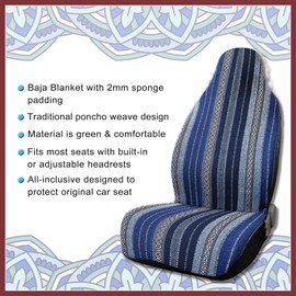 HEROFFIX Universal Baja Seat Cover Universal Durable Bucket Seat Cover for Car SUV Automotive Dark Blue Replace Parts