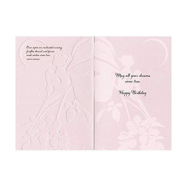 Enchanted Wings Fairy on Black Enchanted Wings Feminine Birthday Card for Her/Woman