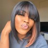 ToyoTress BLunt Cut Bob Wigs With Bangs - 14 Inch