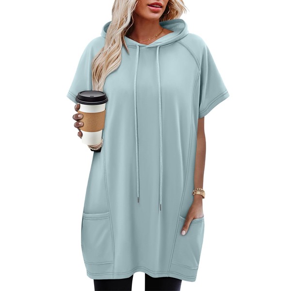 KISSMODA Summer Tops for Women 2025 Solid Short Sleeve T
