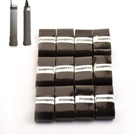 mike Powerti テニスラケット グリップテープ オーバーグリップ 粘着性オーバーグリップラップ スカッシュラケット ラケットボール バドミントン ピックルボールパドル 野球バット 1パック12個 (ブラック)