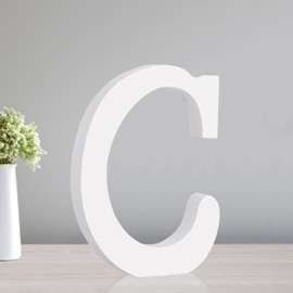TONIFUL 7.8 Inch White Letter C Table Centerpiece A-Z DIY Birthday Party Decorations,White Alphabet C for Birthday,Chrismas,Graduation,Bridal Shower,Wedding,Anniversary Party Supplies