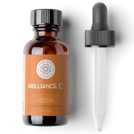 Hyaluronic Acid Serum, Brilliance-C Vitamin C Serum for Face with Brightening, Age-Defying Dark Spot Corrector for Face - Vegan, Cruelty-Free Facial Serum - Wrinkle Serum by Pure Body Naturals, 1 oz