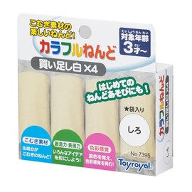Toy Royal Colorful Nood, White x 4 Pieces (Purchase Addition Set/Same Color) Nendoro Set (High Color/Dry Resistant), Wheat Clay, Pretend Play