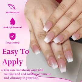 LuckForever 168pc Ombre Press on Nails Short Coffin Fake Nails with Glue Tabs, Ombre Nails Press ons Nail Coffin Glue Nails Short Fake Nail Stick Full Cover Acrylic Nails Artificial Fingernail