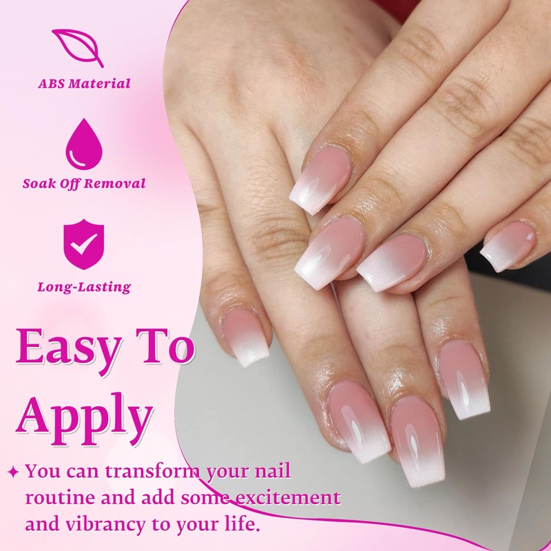 LuckForever 168pc Ombre Press on Nails Short Coffin Fake Nails