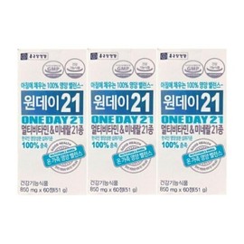 Chong Kun Dang Health One Day 21 850mg 60 tablets 3 boxes / 종근당건강 원데이21 850mg 60정 3박스