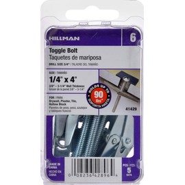 Round Head Machine Screw Toggle Bolt 1/4" x 4"