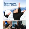 DOVAVA Fingerless Gloves for Men,Thermal Winter Touchscreen Kint Gloves for