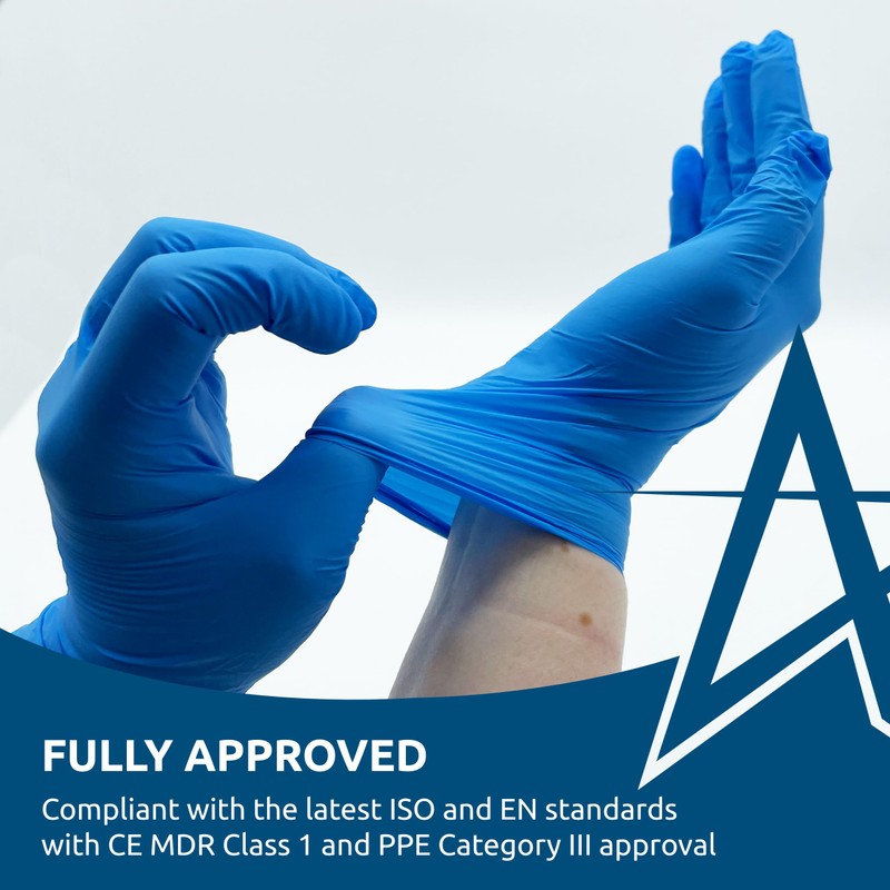 andarta - Nitrile Powder-free Small Disposable Gloves - Blue, Box
