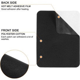 WchoeSS 10Pcs Iron On Patches, Denim Repair Patches for Clothing, Elbow Patches Denim Patches for Jeans Jacket and Clothing Repair (Black)