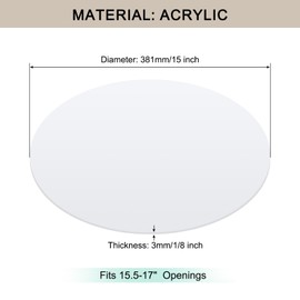 Awclub Lampshade Diffuser, 15" Diameter Round Diffuser Lamp Shade for Drum Style Lampshades Pendants Softening Light, DIY Light Fits 15.5-17" Openings, Frosted White Acrylic