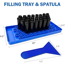 Portable Lip Balm Tray and Spatula Set,Lipstick Holder & Lip Gloss Making Kit(Blue)