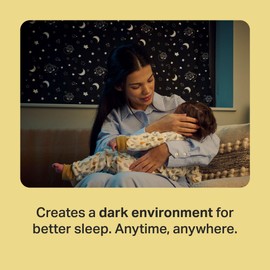 Tommee Tippee Sleeptight Portable Blackout Blind, Medium, 99 x 130 cm, Star and Moon Print, Suction Cups, Lightweight, Adjustable Baby and Toddler Blind