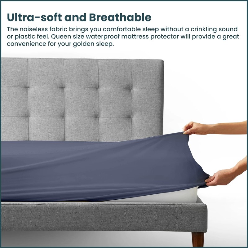 Zutan, Zippered Mattress Protector Cover, Waterproof, Easy to Clean, Fits