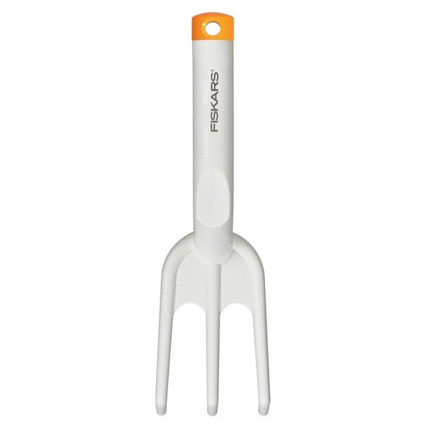 Fiskars Fork, White, Length: 26.3 cm, White/Orange, FiberComp Steel, Light, 1027034