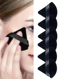 CJESLNA Triangle Powder Puffs, 9 Pieces, Face Makeup Puff for Body Loose Powder, Wet/Dry Application, Cosmetic Foundation Sponge (BLACK)