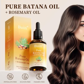 Buiiti Batana Oil with Rosemary for Hair Growth - 100% Organic from Honduras - Reduce Hair Loss & Detox Your Scalp (30 mL)