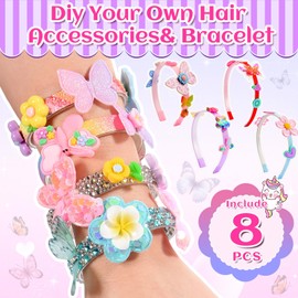 Geschenk Mädchen 3-9 Jahre, Bastelset Kinder ab 3-9 Jahre Schmuck Armbänder Selber Machen Haarreifen Mädchen Spielzeug Mädchen 3-9 Jahre Basteln ab 4-7 Jahre Geburtstagsgeschenk Kreatives für Mädchen