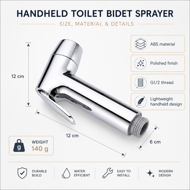 Handheld Bidet Sprayer for Bathroom Hygiene – ABS Toilet Spray